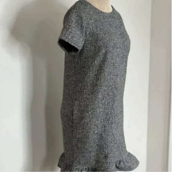 Loft Women's Tweed Boucle Ruffle Hem Midi Shift Dress Size Small Petite - Picture 4 of 9